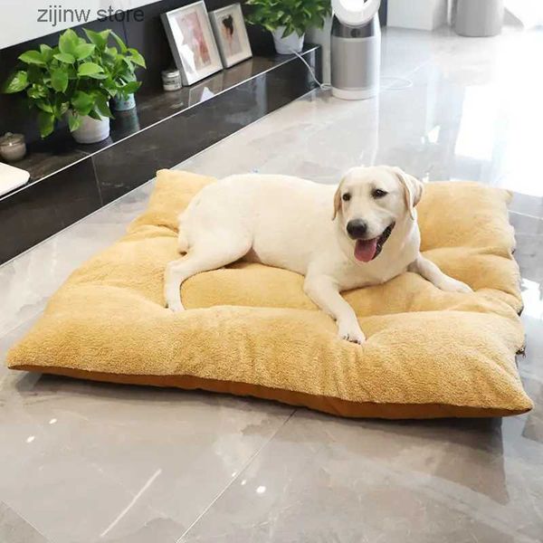 Canis Pens Pet Dog Bed Soft Almofada Fleece Quadrado Máquina Lavável Capa Destacável Mat Cat Mat para Filhote de Cachorro Médio Grande Cães Pad Y240322