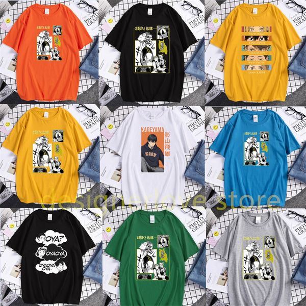 anime cartoon haikyuu t shirt homens haikyuu tshirt designer mens tobio kageyama olhos engraçados na moda camisa oversize plus size bokuto preto branco vermelho verde homem roupas