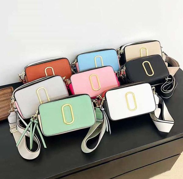 Дизайнерская сумка Snapshot Разноцветная сумка для фотокамеры Классическая сумка Mini Mark Женская сумка с широким ремешком на плечо Модный роскошный кожаный кошелек с высокой текстурой 66ess