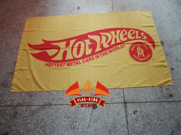 Zubehör Hot-Wheels-Flagge, heißeste Metallautos der Welt 90*150CM Polyester-Banner