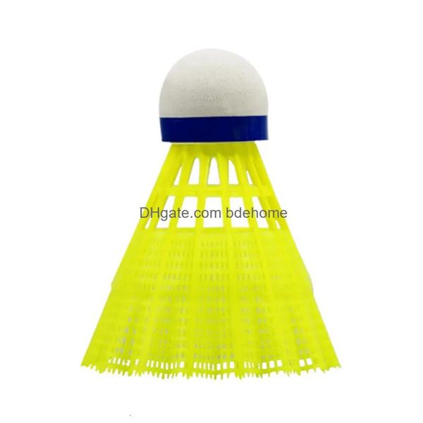 Volani da badminton 6 pezzi set volano in nylon da tavolo testa a sfera in fibra Fl plastica stile lana rotonda per uso allenamento all'aperto Drop Deliv Dhyni