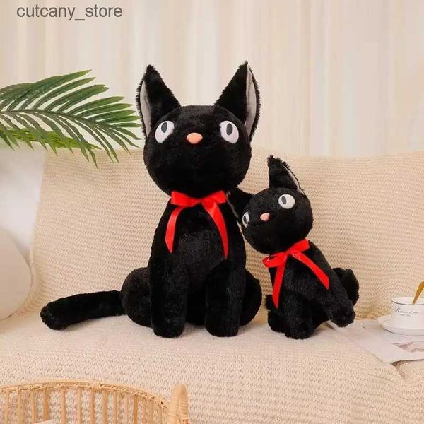 Animais de pelúcia de pelúcia dos desenhos animados kikis serviço de entrega kawaii jiji kiki brinquedo de pelúcia anime travesseiro macio recheado boneca decoração do quarto brinquedos para crianças presente l240322