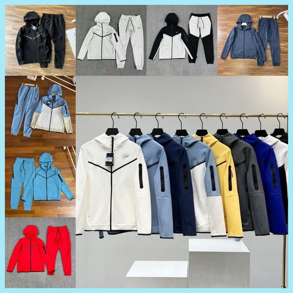 tech pile desianer uomo donna pantaloni uomo full-zip felpa con cappuccio pantaloni della tuta windrunner sportswvear giacca riflettente tasca con cordino in vita taping tuta nocta tech pile