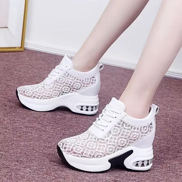 Casual Schuhe 2024 Für Frauen Mode Breathble Lace-Up Sneakers Elegante Vulkanisierte Wohnungen Luxus