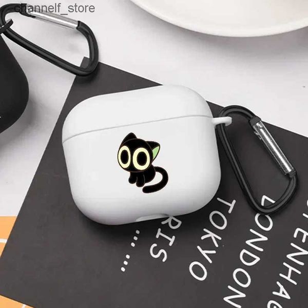 Kulaklık aksesuarları sevimli karikatür kara kedi airpod kasa kulaklık kapağı airpods 2 3 pro 2. nesil kasa doğum günü hediyesi oğulları kızları 240322