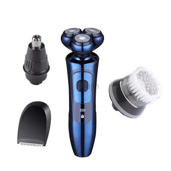 Barbeador elétrico profissional masculino, barbeador elétrico 3d, aparador de barba rotativo, cabeça facial 240322