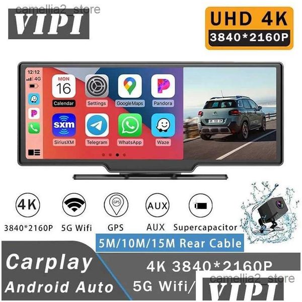 Carro dvr carro dvrs dvr traço cam 10.26 Polegada 4k 2160p carplay android gravador de unidade de vídeo fluxo dashcam caminhão câmera 5g wifi gps aux dro otkcq