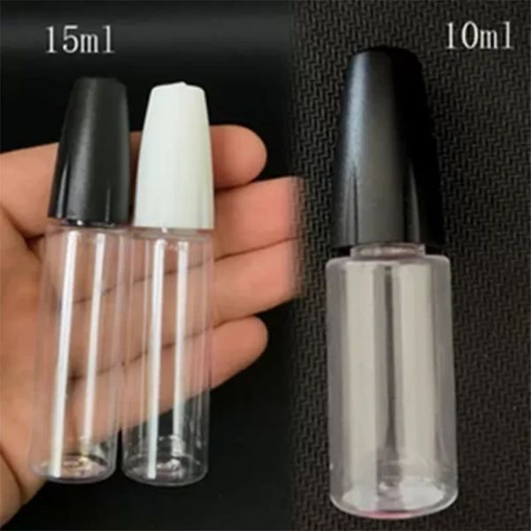 Toptan 10ml 15ml Pet Boş Plastik Damla Şişe İğne Uçu Siyah Beyaz Kapaklar LL