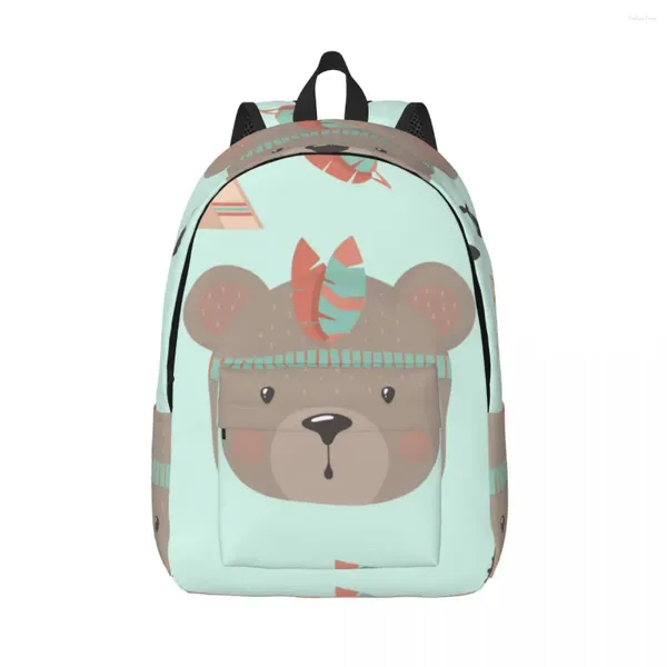 Mochila estudante saco engraçado urso pai-filho leve casal laptop