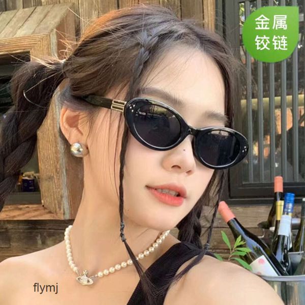 2 peças designer de moda de luxo nova versão coreana dos óculos de sol GM redondos de armação pequena com tendência de celebridade da internet para óculos de sol femininos