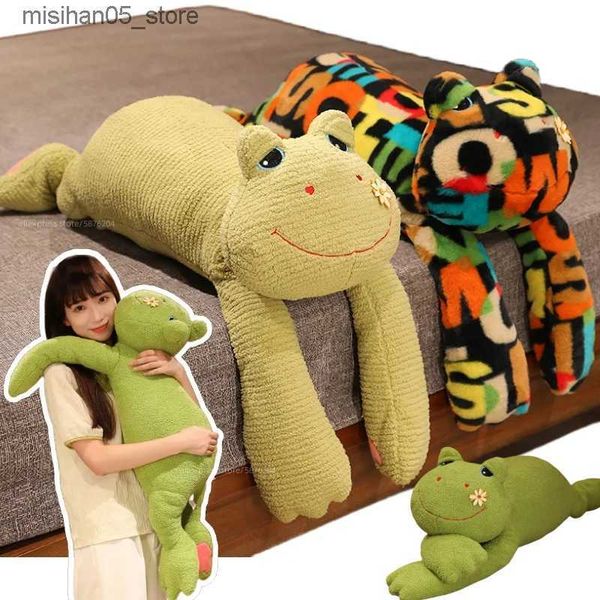 Bambole di peluche 1 metro di braccio lungo rana peluche cuscino da lancio riempito con rana verde scuola pisolino cuscino fidanzato abbraccio regalo ragazza Q240322