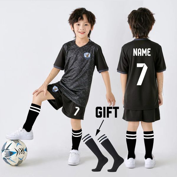 Kit di squadra di competizione di calcio studentesco set per bambini maglie da calcio a maniche corta ragazza atleta giocare a palla sport uniformi 240315