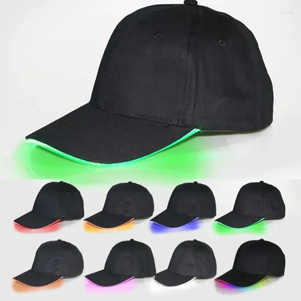 Top kapaklar LED aydınlık beyzbol şapkası ayarlanabilir yanıp sönen hip hop bar partisi zirve erkekler kadın açık hava spor gece aydınlatma şapkaları