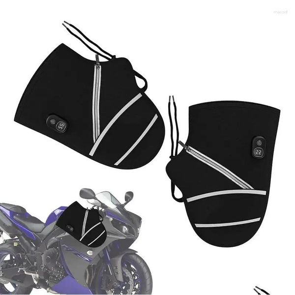 Guanti da ciclismo Manubrio per moto Scaldamani ricaricabile Motoslitta Er Muffs con 3 impostazioni Attrezzatura per la stagione fredda per la guida Drop De Ot3Mf