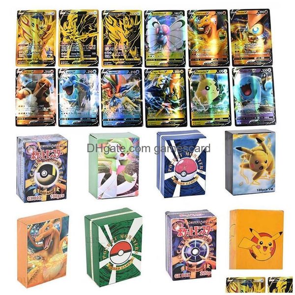 Action Figures giocattolo 54-300 pezzi carte 300 V Max Gx più venduto Ldren Battle versione inglese gioco Tag Team Shining Vmax Collection Card T Dhxjn