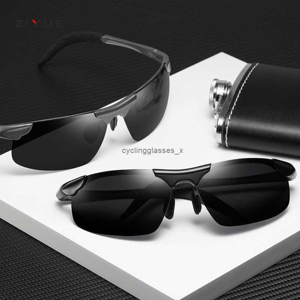 Neue polarisierende Sonnenbrille Fashion Herren Sport schwarze Sonnenbrillen 8177 Metall Halbrahmen