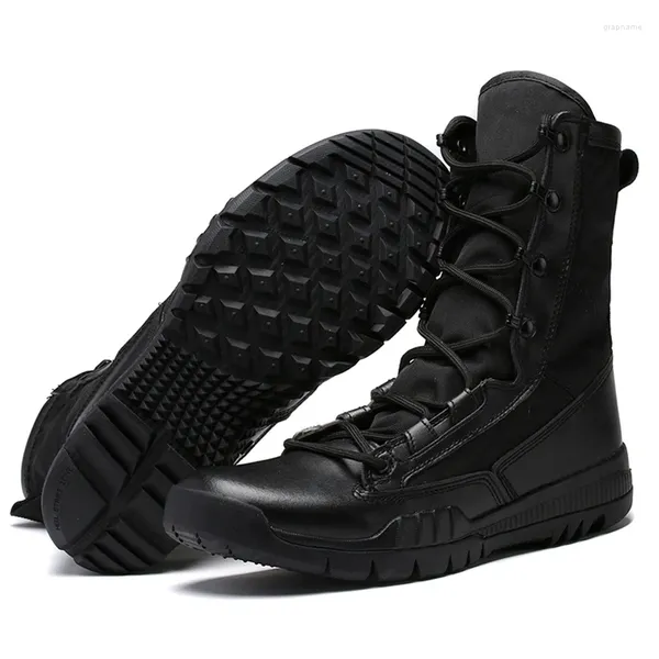 Fitness Schuhe 2024 Taktische Stiefel Männer Lace Up High Top Herren Militär Outdoor Arbeit Sicherheit Klettern Wandern Armee