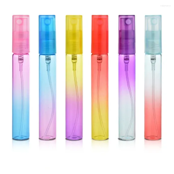 Bottiglie di stoccaggio 6PCS 8ML Atomizzatore di profumo Contenitori cosmetici vuoti in plastica colorata Spruzzatore portatile di piccole dimensioni per i viaggi