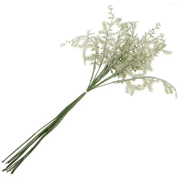 Flores decorativas 10 pçs decoração de plantas artificiais decorações de casamento hastes de festa vegetação plástico falso ramos de noiva tema de jardim