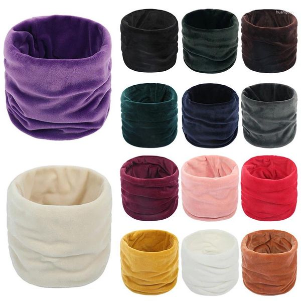 Lenços inverno ouro veludo anel cachecol para mulheres cor sólida pescoço macio aquecedor vintage homens círculo snood casal unisex