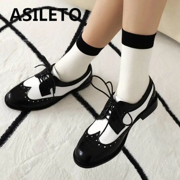 Oxfords Asileto Design Ladies Flats круглой шнурок с смешанными цветами в дышащих оксфордских туфлях для женских досуга офис плюс 41 42 43 43