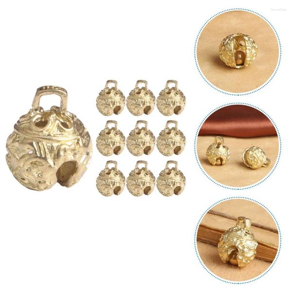 Forniture per feste da 10 pezzi piccoli campanelli in ottone in ottone campanelli di vento abbuochi piccoli per l'artigianato in stile cinese