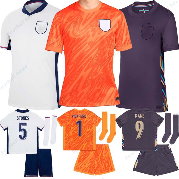 24 25 Englands Soccer Jersey Bellingham Rashford Kane 2024 2025 Euro Cup Nationalmannschaft Fußball -Hemd Männer Kinder Kit Training Stones Saka Mount Foden Grealish