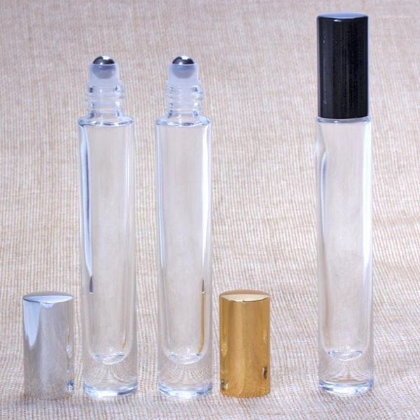 Garrafas de armazenamento 100 pçs/lote 10ml luxo transparente spray de vidro frasco de perfume recarregável rolo vazio no fundo grosso