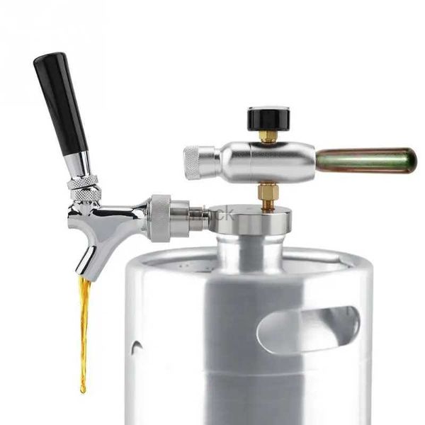 Ferramentas de barra de aço inoxidável cerveja lança torneira dispensador para 2l/3.6l/4l mini barril de cerveja growler-prova conectado torneira de cerveja homebrew 240322