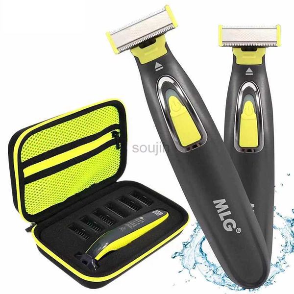 Barbeadores elétricos Mens cabeleireiro lavável recarregável barbeador elétrico USB em forma de T aparador de barba homens barba braços pernas depilação no peito 240322