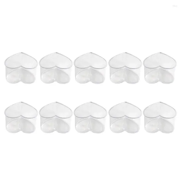 Copas descartáveis palhas 10 PCs Centro de ar em forma de coração Transparente Pudim compacto Compacto de sobremesa clara Mousse Mousse Substituível Tiramisu doméstico