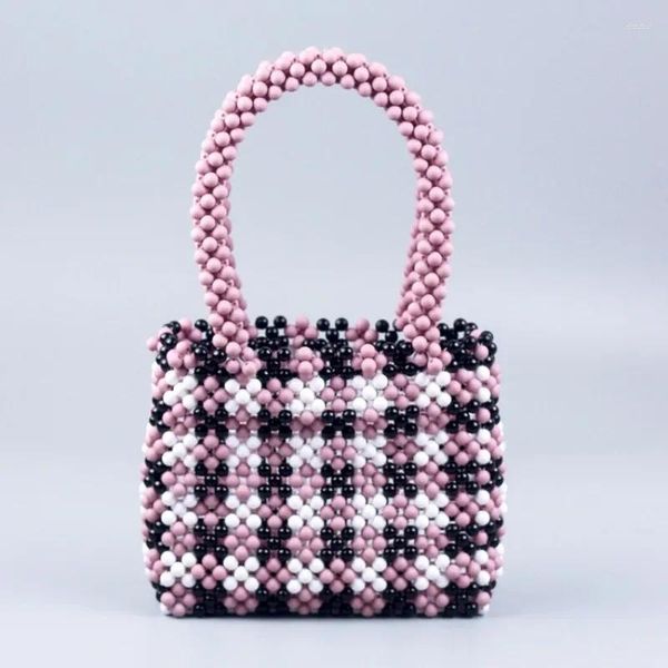 Сумки на плечо, модная универсальная женская сумка ручной работы с бисером, модная акриловая цветная сумка большой вместимости, индивидуальная сумка с кристаллами