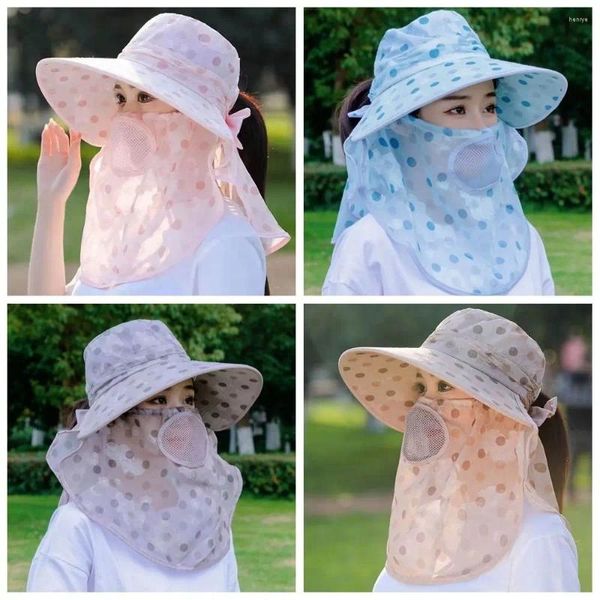 Sciarpe Scollo Maschera Donna Cappello da sole Viso Tesa larga Protezione solare Secchio Berretto da lavoro agricolo Protezione Raccolta del tè Equitazione