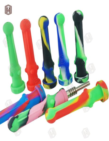 Smoke Shop Acessórios para fumantes inteiros Presente Tubo de água de silicone portátil Mini plataformas de petróleo Bong Percolador Dabbing Pen Navio por 2031613