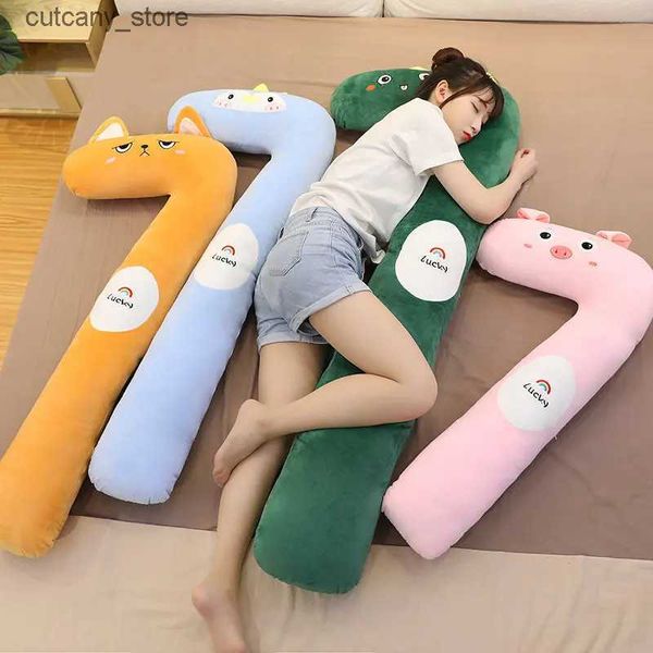 Gefüllte Plüschtiere 100/130 cm 8 Stys Kawaii Gefüllte Lange Kissen Tier Plüschtiere Dinosaurier Pinguin Schwein Puppe Weiches Kissen Mädchen Baby Geburtstagsgeschenk L240322