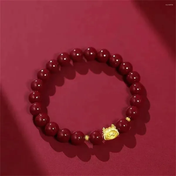 Charm-Armbänder, handgefertigt, rote Perlen, Cartoon-Drache, für Frauen, klassischer chinesischer Stil, Sternzeichen-Tier-Armband, Glücksamulette, Schmuck, Geschenke