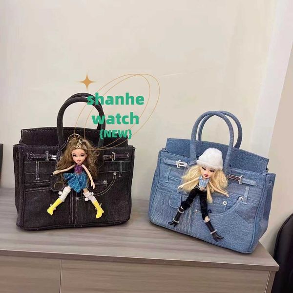Оригинальная большая сумка Bozhuo Ruis, ниша, темно-пряная джинсовая сумка для девочек, розыгрыши Ким Кардашьян, кукла Бетси, несущая тренд на плече