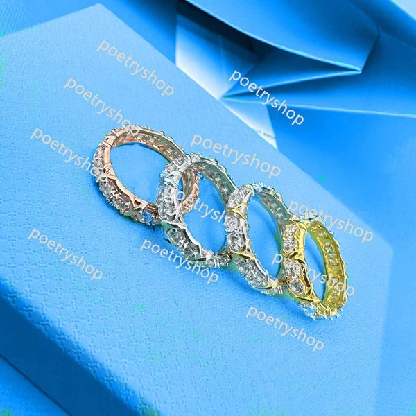 Кольца-кольца дизайнерское кольцо Роскошные женские очаровательные кольца с бриллиантами женские дизайнерские ювелирные изделия мужские модные классические никогда не выцветающие украшения высокого качества серебристые красивые юбилейные