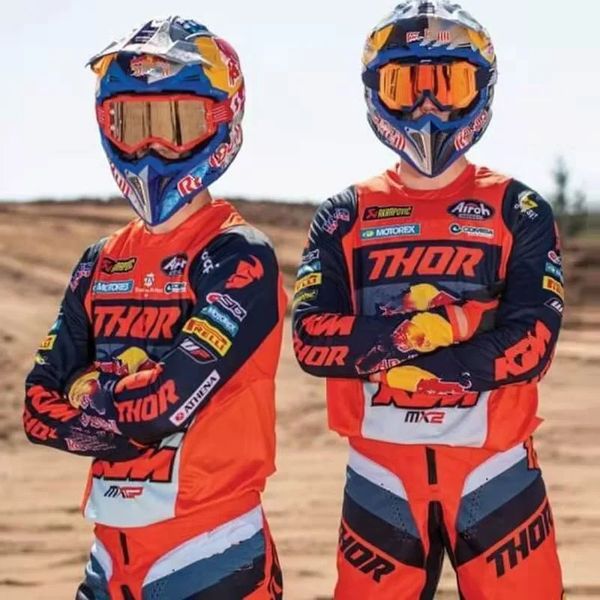 Orange Mx Motocross Racing Gear Set Motorbike Roupet Mens Enduro Off-Road Pants Jersey Combo ATV Utv Mtb Bicycle Jersey Conjunto 240318