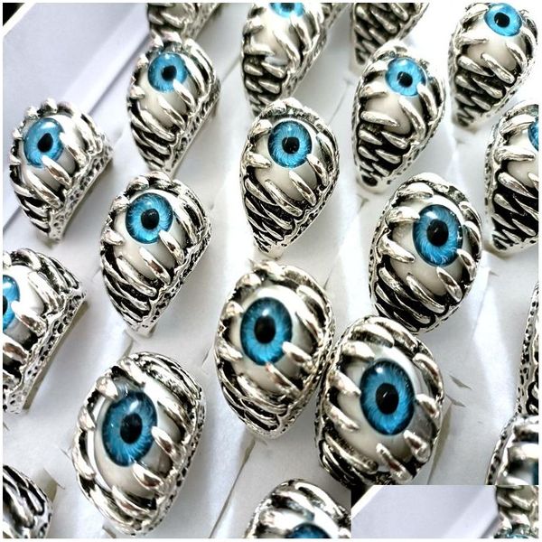 Anéis de cluster atacado lotes 30 azul olho garra sier charmoso jóias entrega anel dhgarden dhr2r
