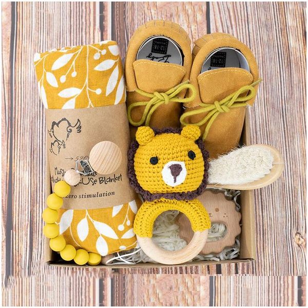 Geschenksets 6-teiliges Babyparty-Set Gelb Uni Born Box Mädchen Junge Eltern 230717 Drop Lieferung Kinder Mutterschaftsgeschenke Otm6R