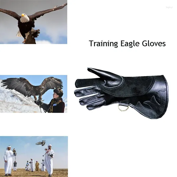 Outros suprimentos de pássaros anti-mordida anti-risco treinamento luvas de águia 40cm couro agarrando trabalho sem dedos