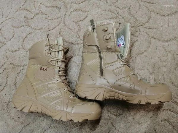 Sapatos de fitness ultraleve homens ao ar livre combate do exército à prova dwaterproof água trekking caminhadas botas táticas militares deserto altura montanha escalada