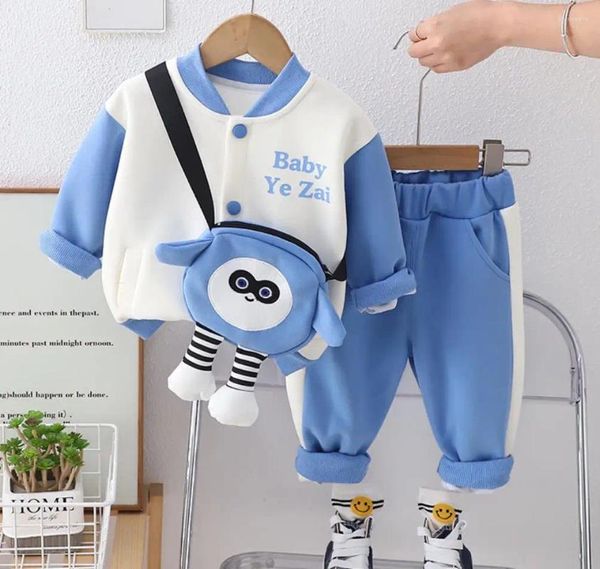 Kleidung Sets Koreanischen Stil Baby Jungen Kleidung Outfits 1 bis 5 Jahre Kinder Cartoon Casual Baseball Jacke Und Hosen 2 stücke Set Kinder Mädchen Anzug