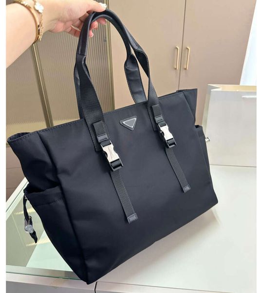 Tote Çanta Büyük Siyah Kadın Omuz Omuz Büyük Boyut Kalite Naylon Crossbody Kadın Seyahat Müşterisi Bilgisayar Çantası