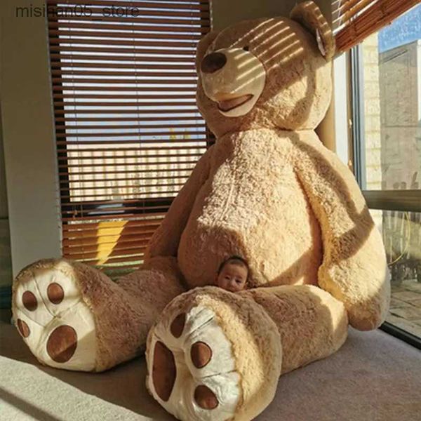 Plüschpuppen 100/130 cm gefüllter riesiger amerikanischer Teddybär Plüschtier weiches Tierkissen Valentinstag Mädchen Geburtstagsgeschenk Q240322