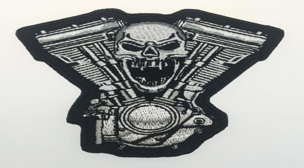 Qualidade fraternidade música crânio bordado ferro no remendo diy appliequie acessório bordado costurar no emblema motocicleta punk biker p7730906