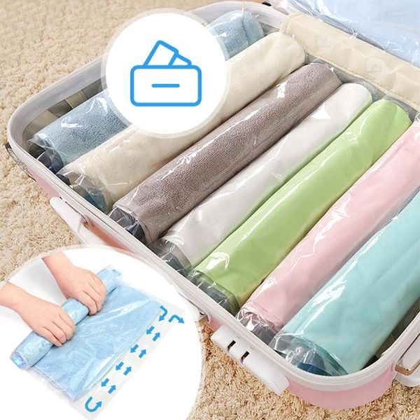 Sacos de armazenamento 12pcs compressão multifuncional vácuo portátil roupas transparente saco selado para viagens ao ar livre