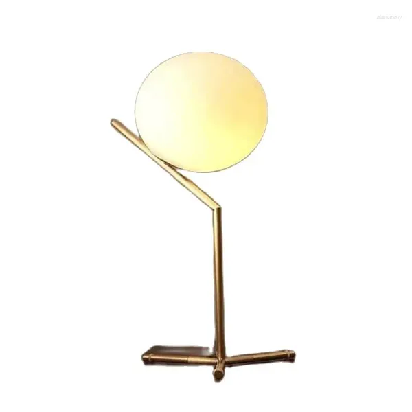 Lampade da tavolo Lampada da scrivania in vetro Minimalista in oro bianco e nero Camera da letto Comodino Soggiorno Decorazione della casa