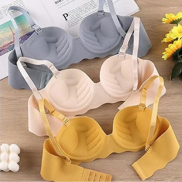 Sutiãs sexy push up sem costura roupa interior mulheres cor sólida lingerie sem fio feamle uma peça reunir cintas conversíveis sutiã